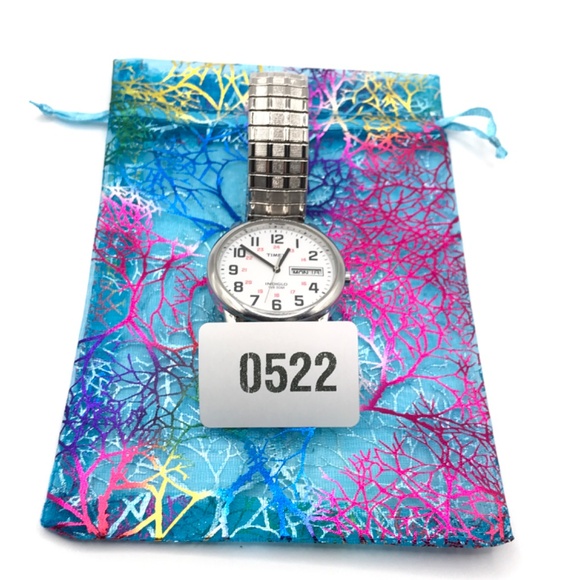 Timex Watch Easy Read Speidel Stainless Stretch Band Day Date Mens New Battery - Picture 11 of 11